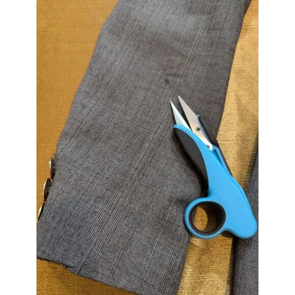 Ted Baker Virgin Wool Blazer Size 3 Gray Shawl Collar Abstract Lining 26in - Picture 4 of 9